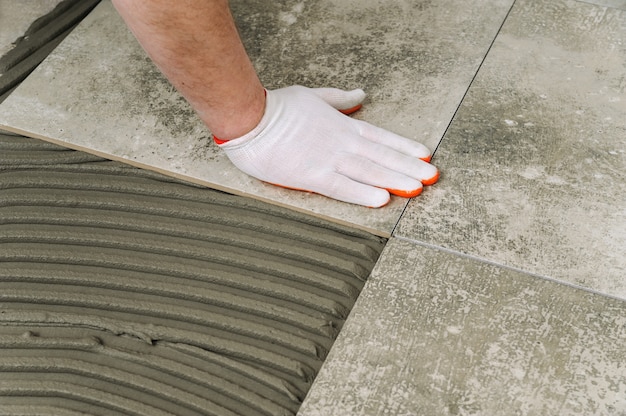 Laying Ceramic Tiles.