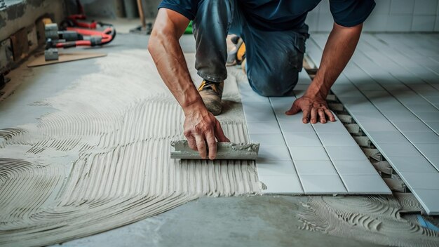 Laying ceramic tiles