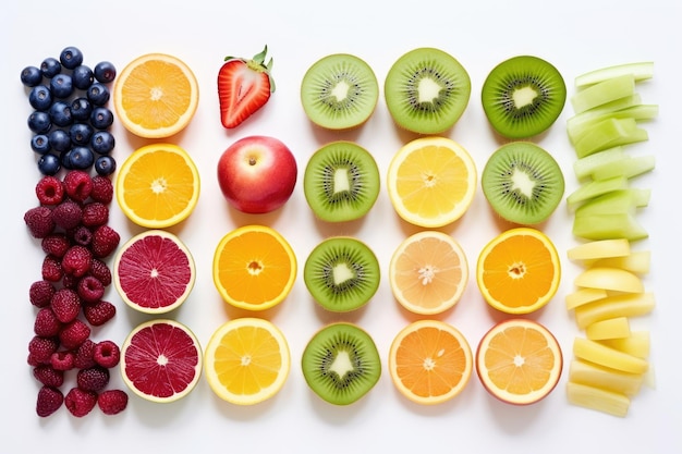 layout made of fruits Flat lay