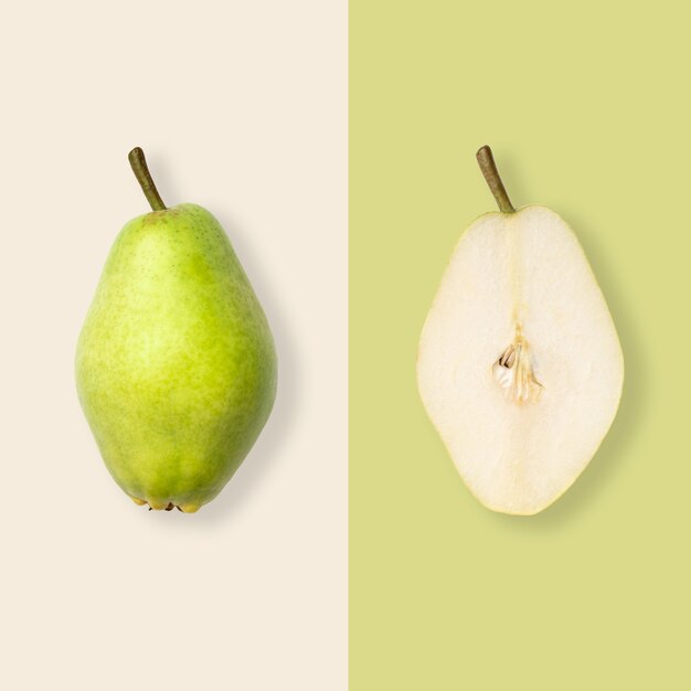 Layout of pear. Creative food concept. Flat lay