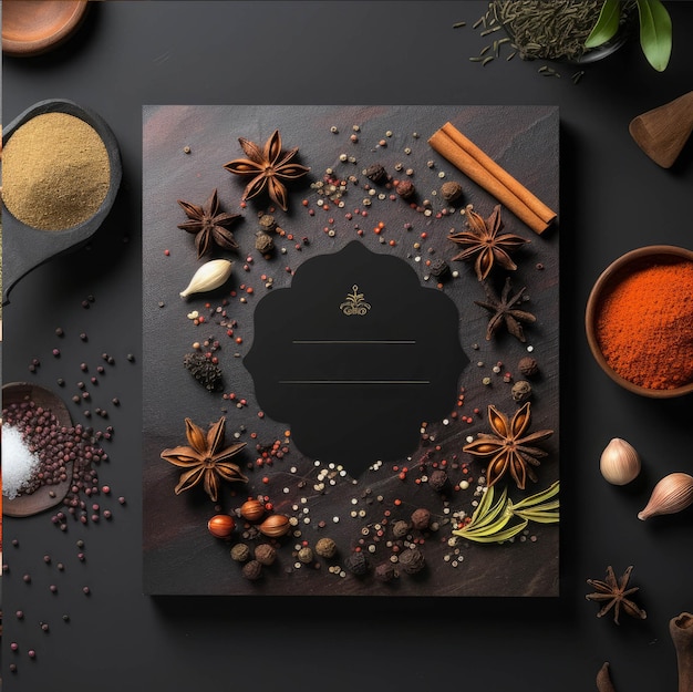 Photo layout of spice pack mockup