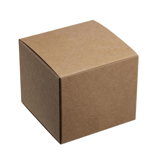 layout of a square cardboard packaging box isolate on a white background