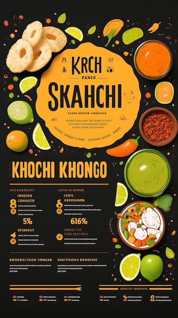 Foto layout van kachori snack met pittige vulling tamarind chutney bold en t india poster website figma