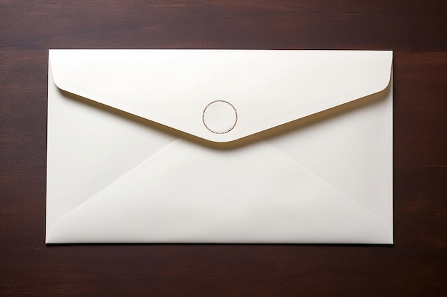 Layout of a white paper envelope