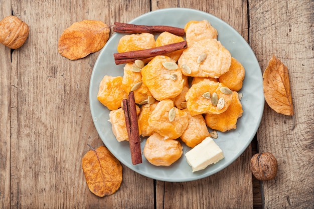 Lazy dumplings with cinnamon