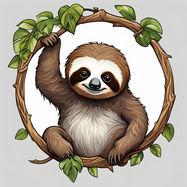 Lazy Sloth Clipart