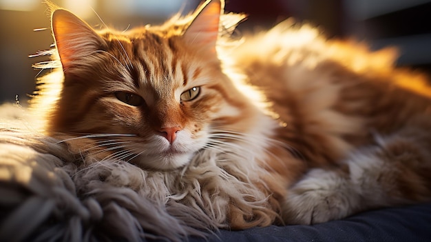 Lazy Stretch Close-up van de poten van een kat terwijl deze zich uitstrekt