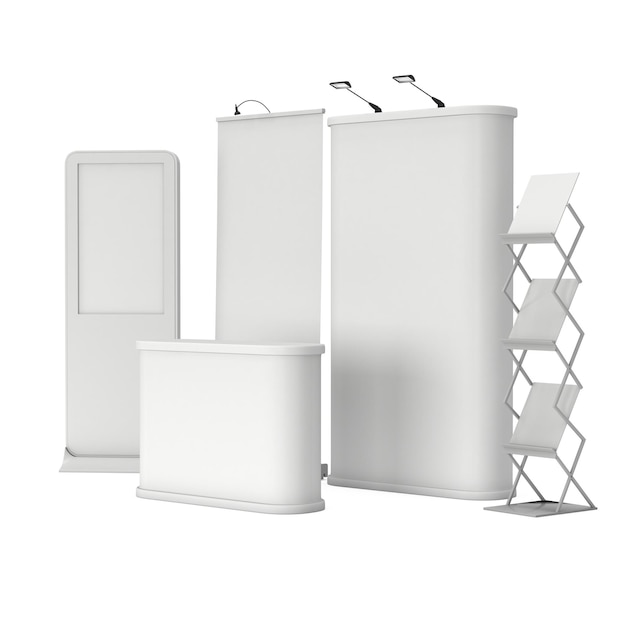LCD Screen Floor Stand with RollUp PopUp and reception desk
