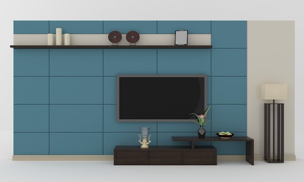 LCD TV rack interior Wall