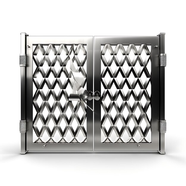 Premium AI Image Le Folding Gate With Diamond Lattice Design Composed
