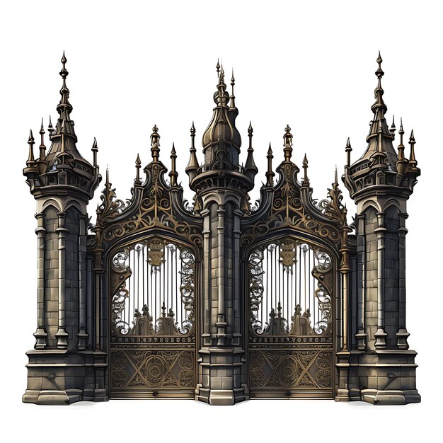 Le Keep Gate With Castle Emblem Design Consists of a Grand Entr 2 3D Design Concept IdeasD