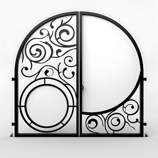Le Pivot Gate met Yin Yang-ontwerp bestaat uit een enkel blad Wr 1 3D-ontwerpconceptideeën2
