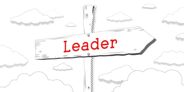 Leader outline signpost with one arrow