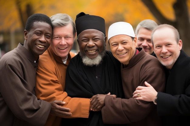 다양한 종교 지도자들 종교 간 대화에 참여 평화 관용 단결 증진