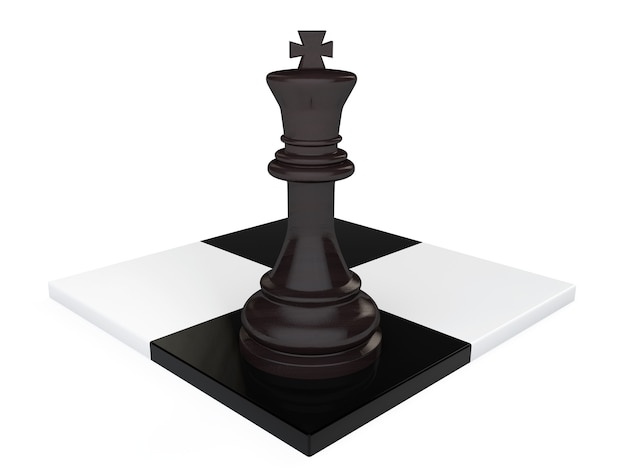 Leadership concept. Chess King on a white background