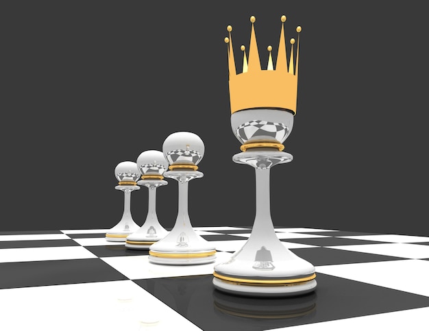 Photo leadership concept. chess pawn.