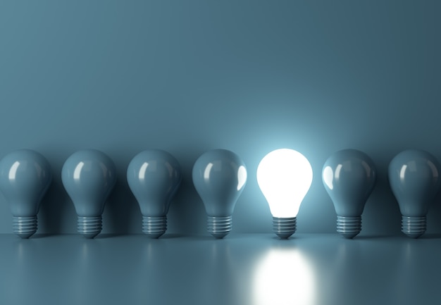 leadership or creative idea concept with bulbs