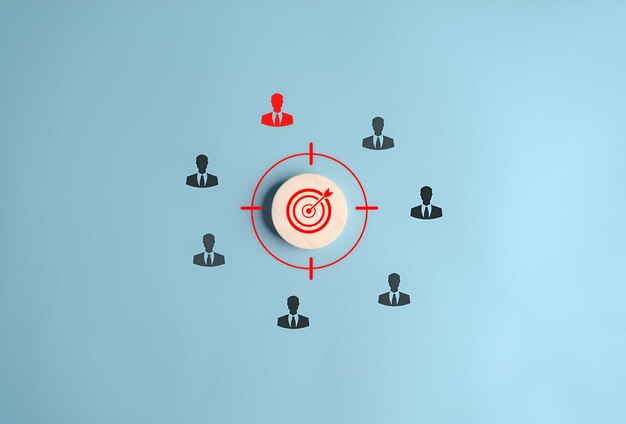 Photo leadership pointing dartboard with arrow aiming target of business for planning business objective target to successful development innovation idea creative