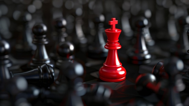 Лидерство и успех шахматная концепция фон различного мышления командная работа и бизнес-стратегия