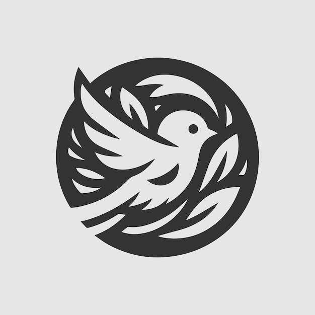 Photo leaf bird logo design vector illustration template