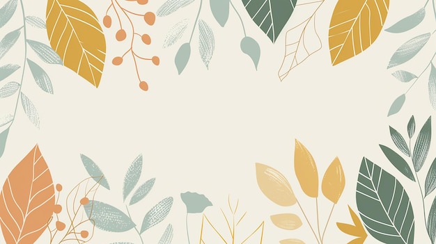 leaf border watercolor background