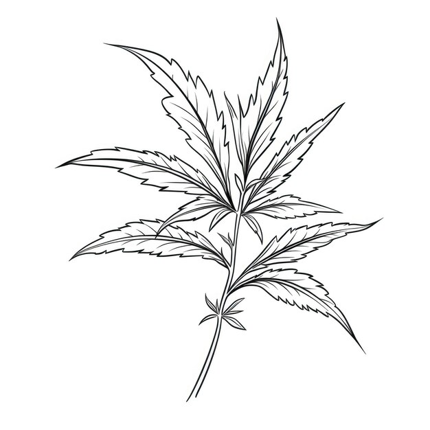 大麻の葉の植物 AI が生成