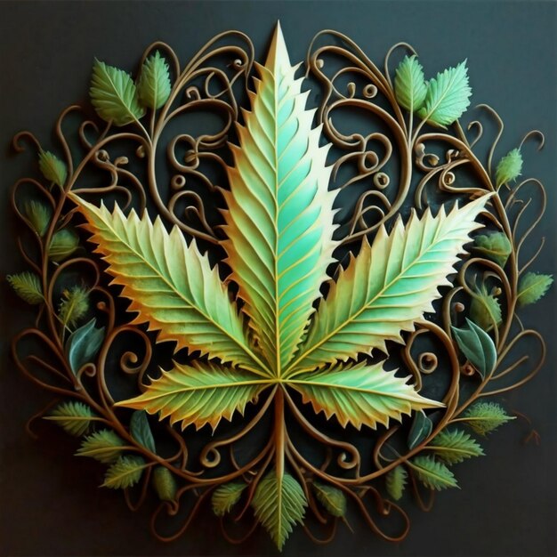 Leaf of Cannabis sativa