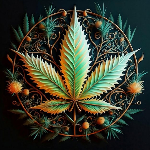Photo leaf of cannabis sativa