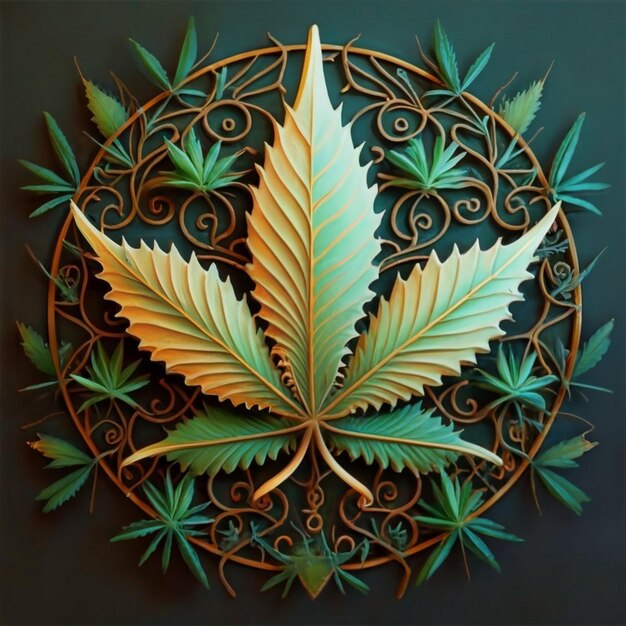 Photo leaf of cannabis sativa