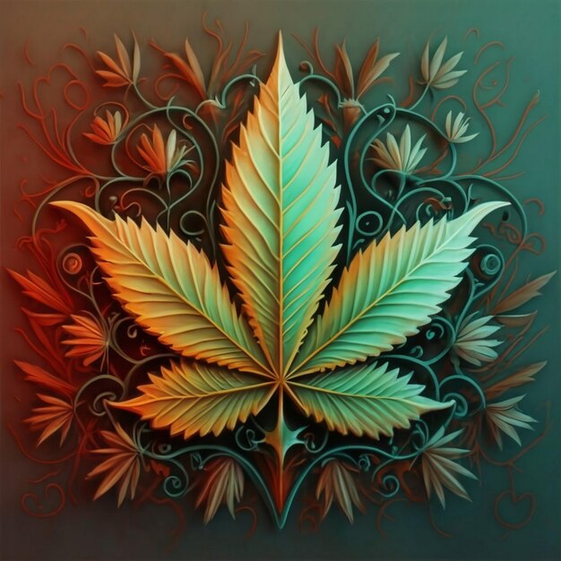 Leaf of Cannabis sativa