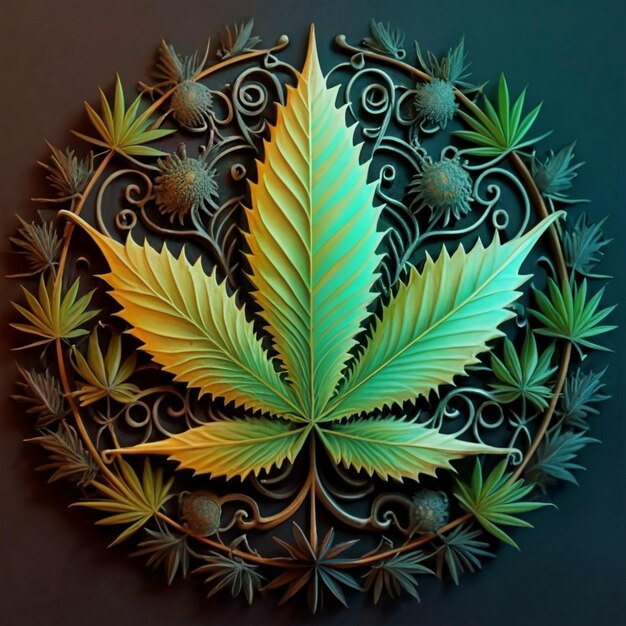 Photo leaf of cannabis sativa