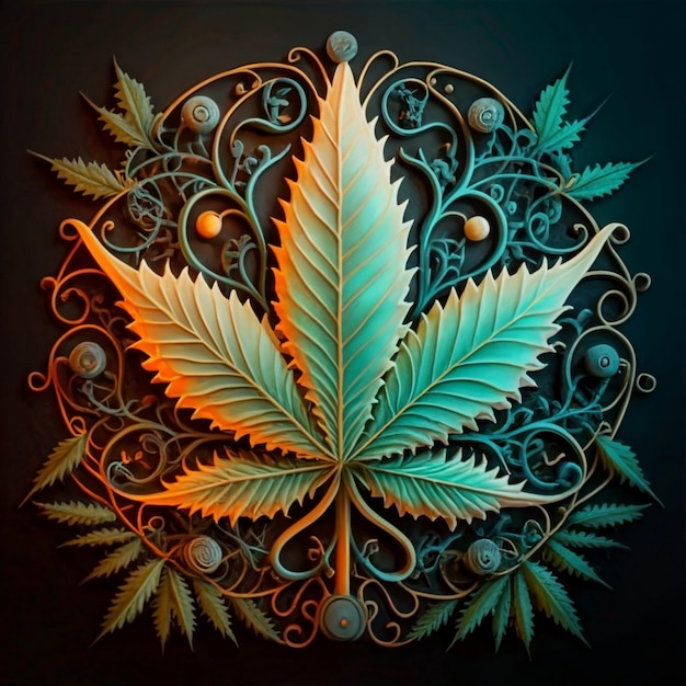 Leaf of Cannabis sativa