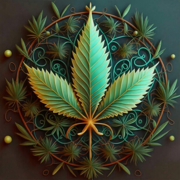 Photo leaf of cannabis sativa