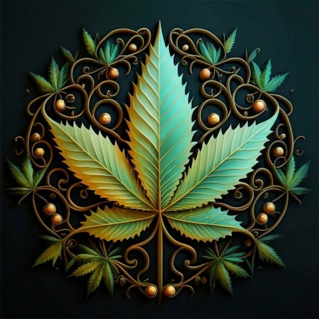 Leaf of Cannabis sativa