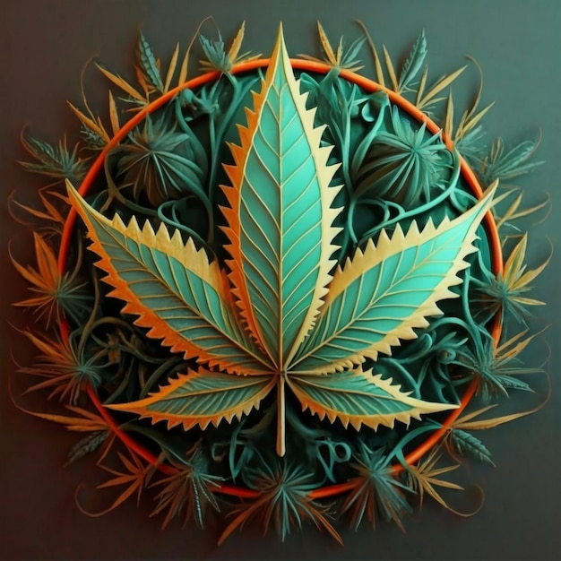 Photo leaf of cannabis sativa