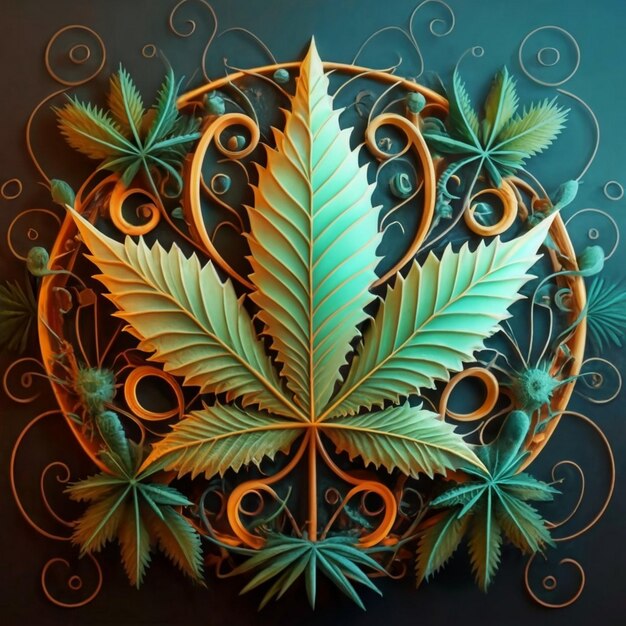 Leaf of Cannabis sativa