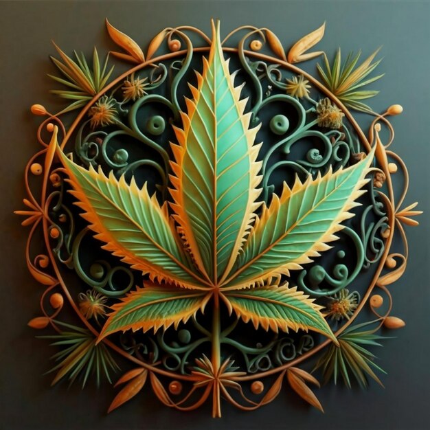 Leaf of Cannabis sativa