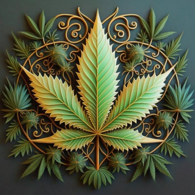 Leaf of Cannabis sativa