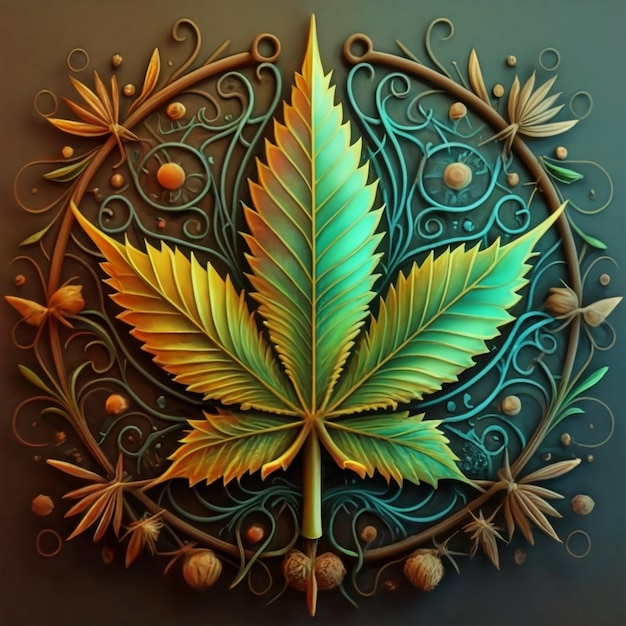 Leaf of Cannabis sativa