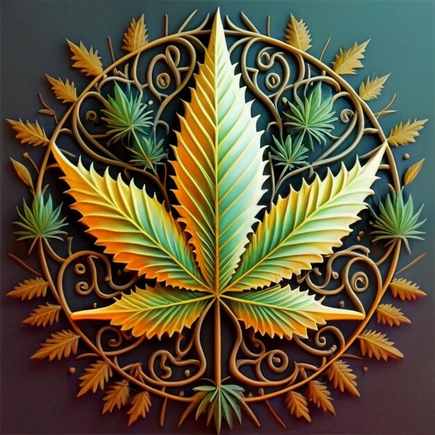 Leaf of Cannabis sativa