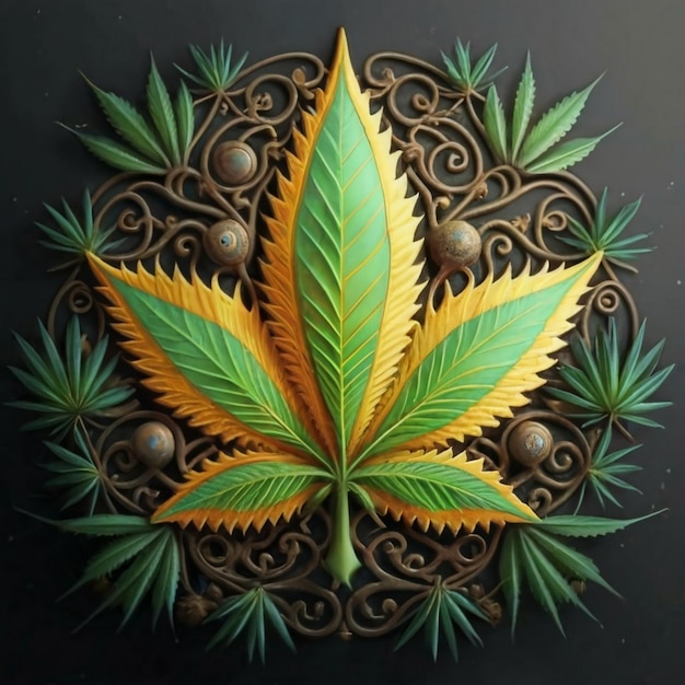 Leaf of Cannabis sativa