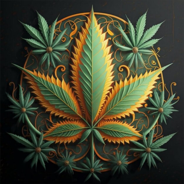 Leaf of Cannabis sativa