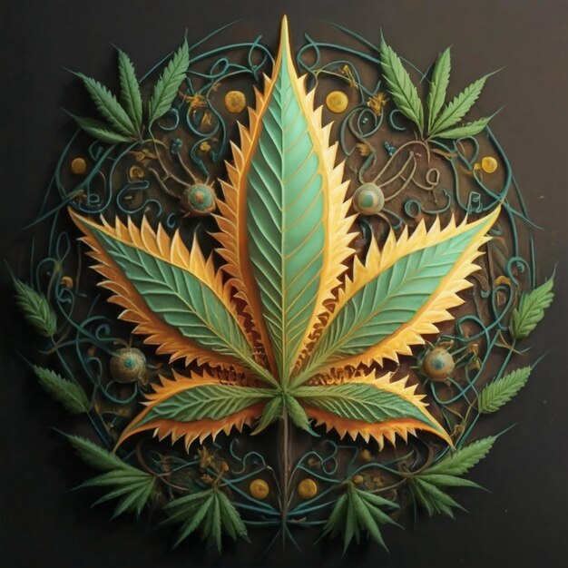 Leaf of Cannabis sativa