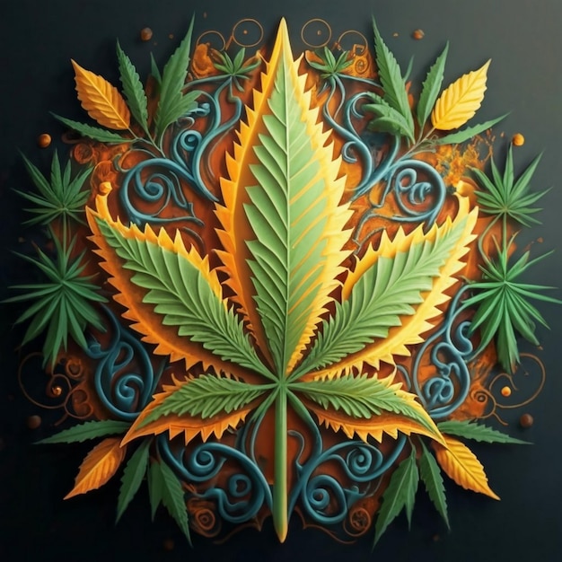 Leaf of Cannabis sativa