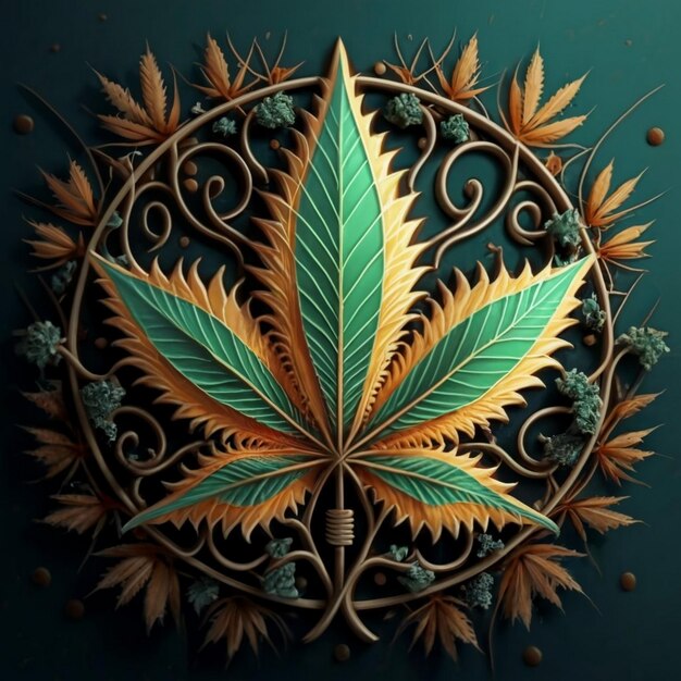 Leaf of Cannabis sativa