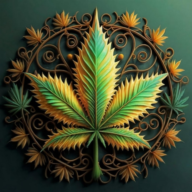 Leaf of Cannabis sativa