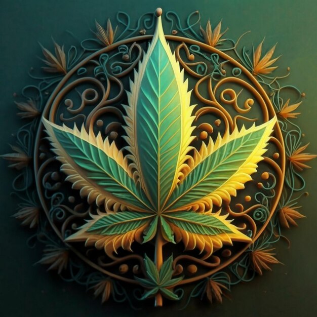 Leaf of Cannabis sativa