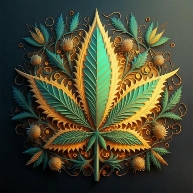 Leaf of Cannabis sativa