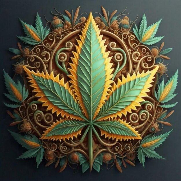 Leaf of Cannabis sativa