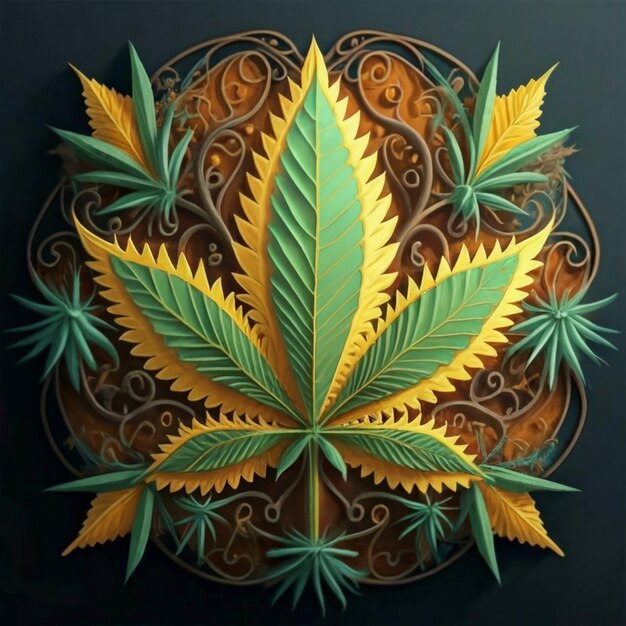 Leaf of Cannabis sativa